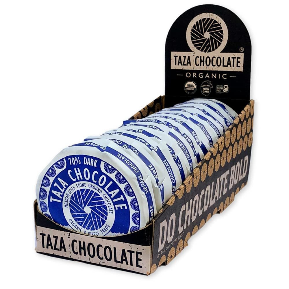 5/27 Taza Chocolate Organic Mexican-Style Disc 70% Dark Chocolate, Sea Salt, 2.7