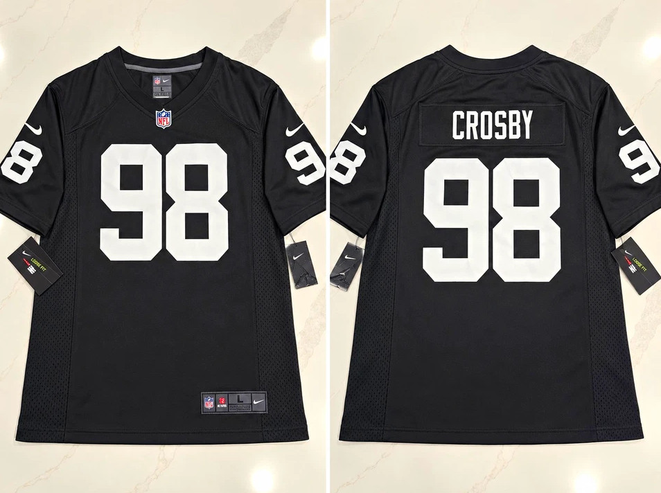 Maxx Crosby #98 Las Vegas Raiders Men’s Jersey Men’s Black S-3XL NWT