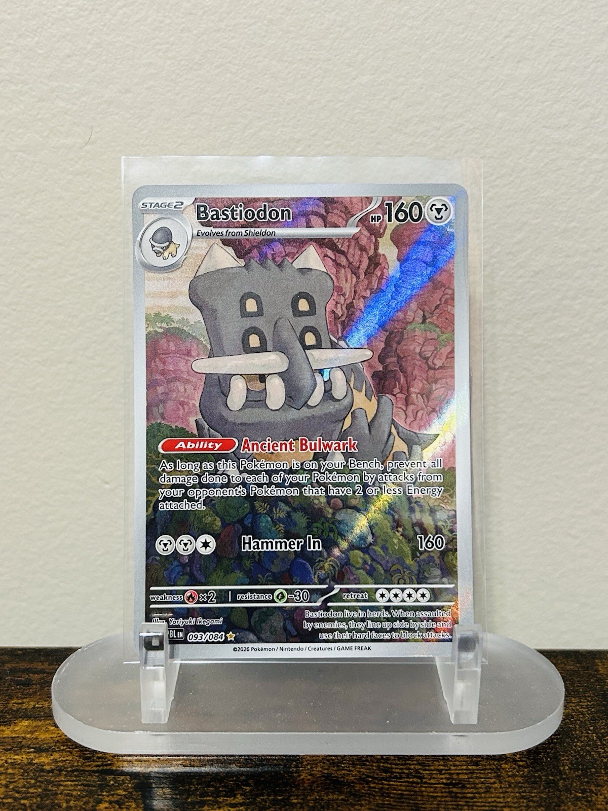 Pokemon TCG - Bastiodon (Illustration Rare, Full Art) - 93/84, Pitch Black, NM Pokemon TCG - Bastiodon (Illustration Rare, Full Art) - 93/84, Pitch Black, NM
