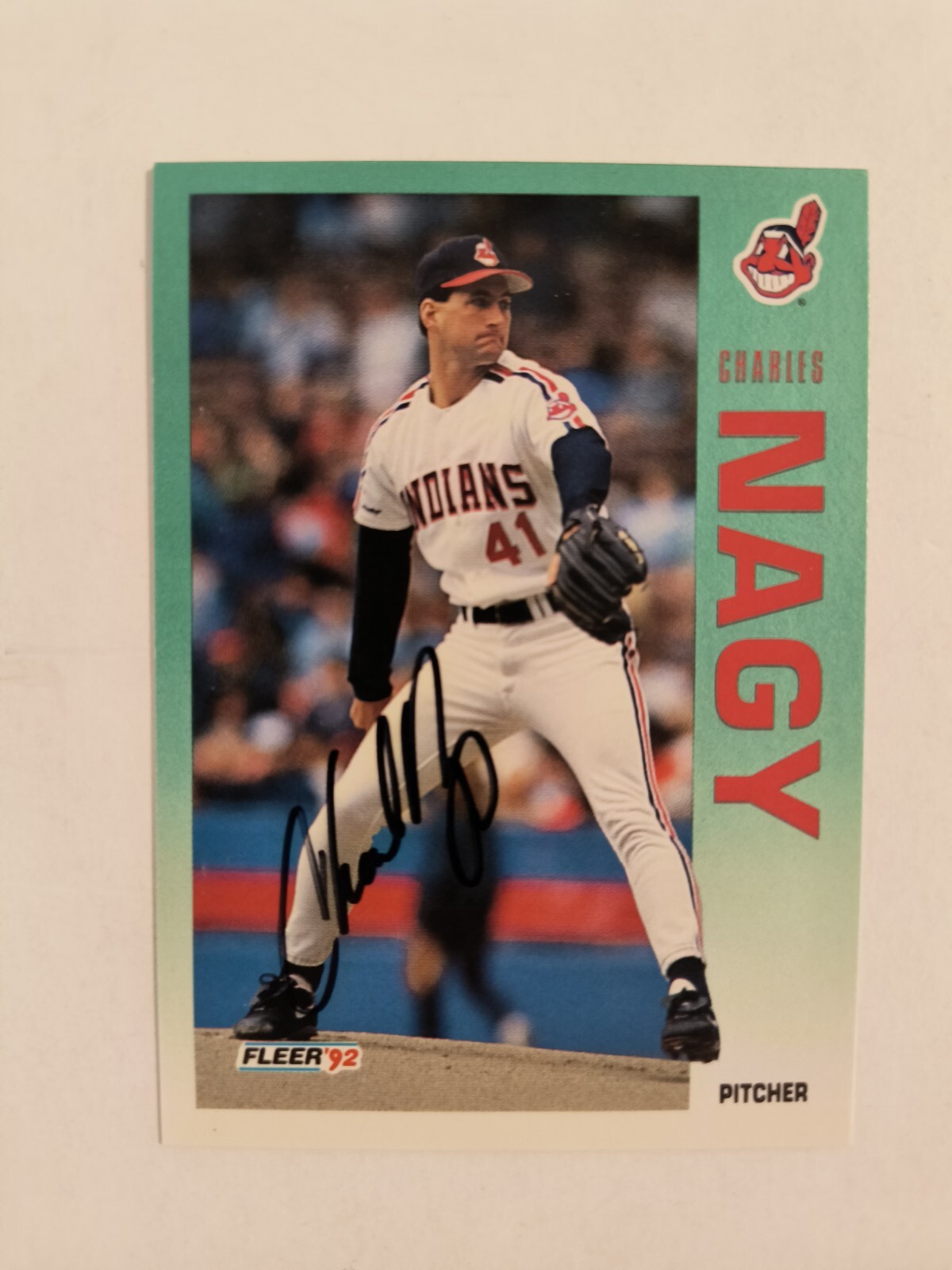 1992 Fleer Baseball - Charles Nagy Signed Auto Autograph - Cleveland Indians 1992 Fleer Baseball - Charles Nagy Signed Auto Autograph - Cleveland Indians