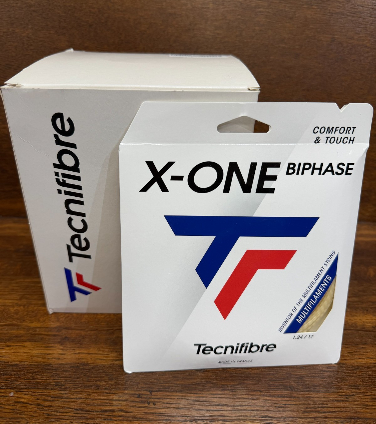 Tecnifibre X-One Biphase set, 1.24mm 17g, Natural, NEW, Authorized Dealer. Tecnifibre X-One Biphase set, 1.24mm 17g, Natural, NEW, Authorized Dealer.