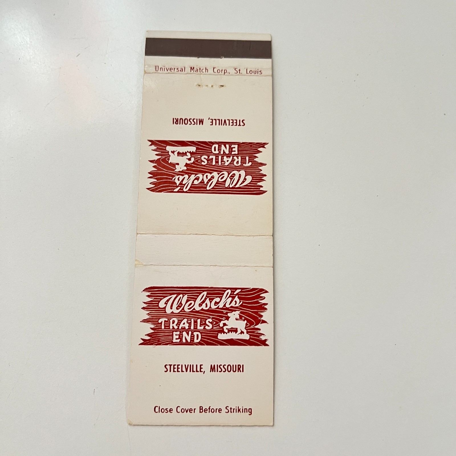 Welsch\'s Trails End Steelville MO Vintage Matchbook Cover TMB53-5