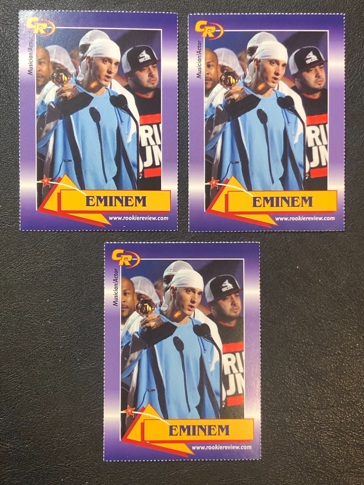 (3)x Eminem Actor Musician 2003 Celebrity Review Magazine #3 Music Trading Cards