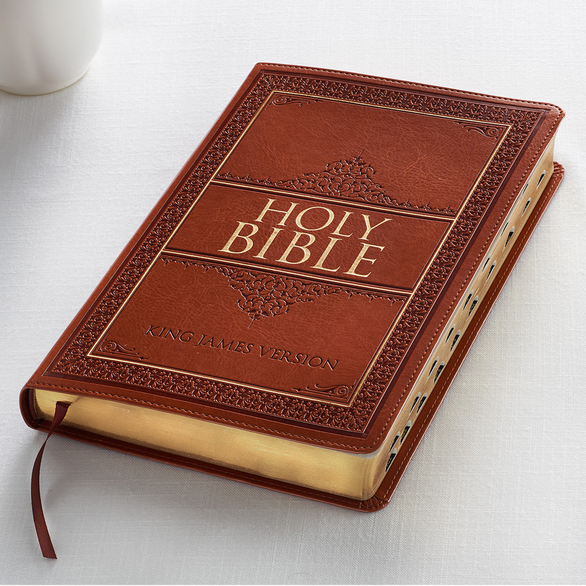 The Holy Bible KJV LARGE PRINT Thumb Indexed Edition / TAN