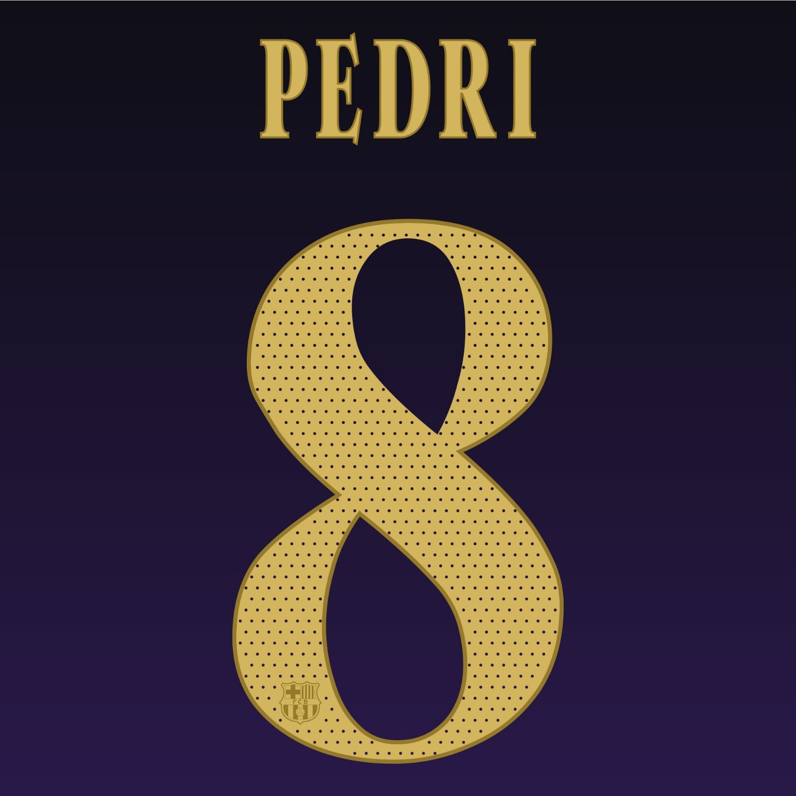 PEDRI #8 Barcelona 2026-2027 Away Nameset Heat Transfer Football Patch