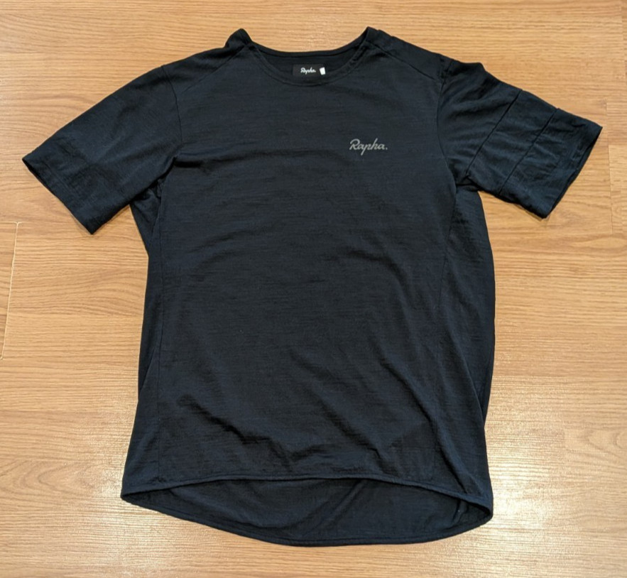 Rapha Explore Merino Shirt Black Short-Sleeve Wool-Blend Cycling - M