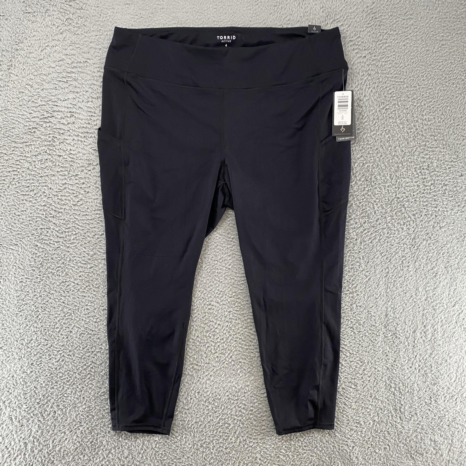 Torrid Active Leggings Womens 4X Black High Rise Ankle Pockets Walk Workout Gym