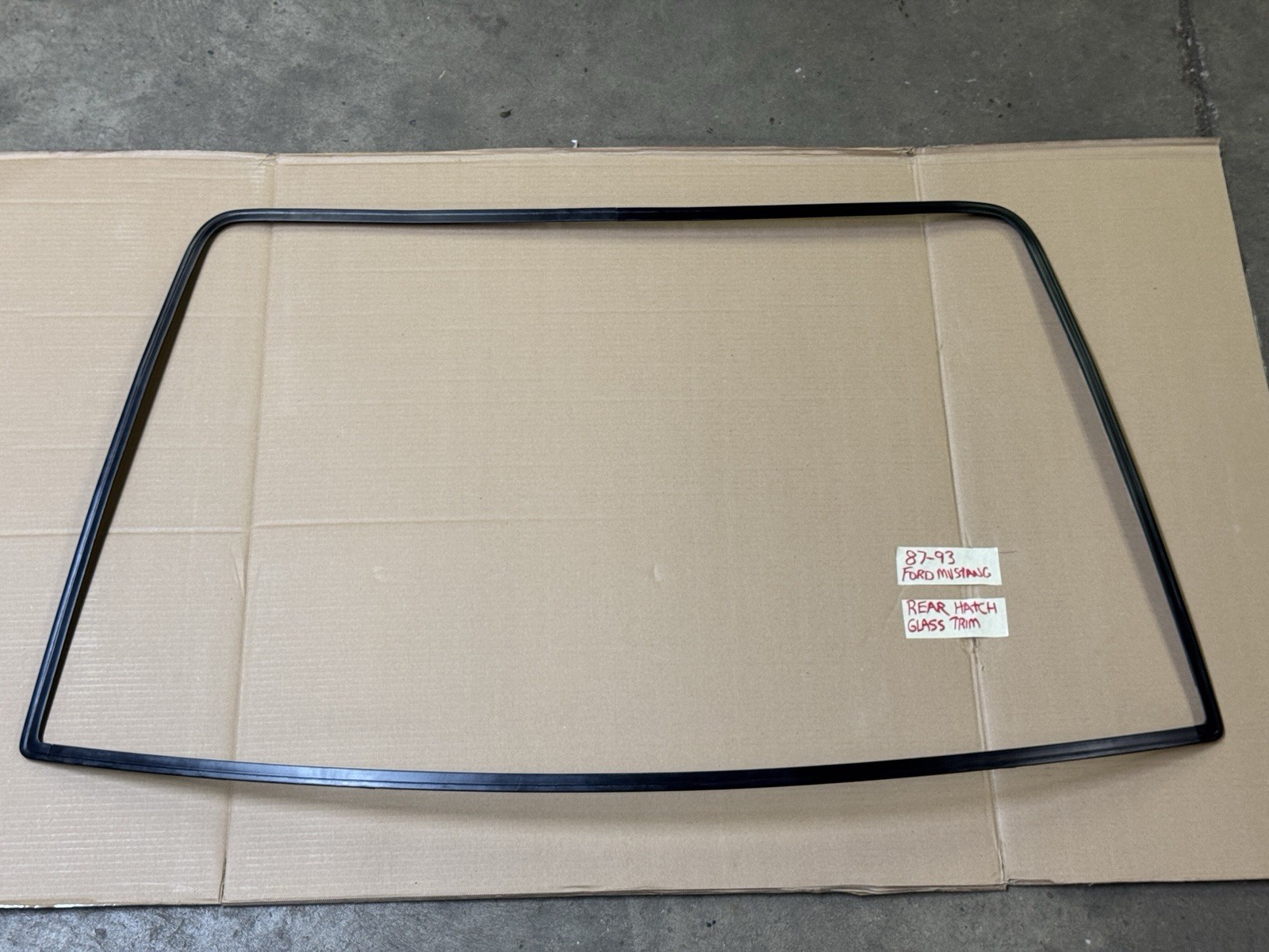 87-93 Ford Mustang Rear Hatch Glass Metal Trim Exterior Window RESTORED COLOR OE