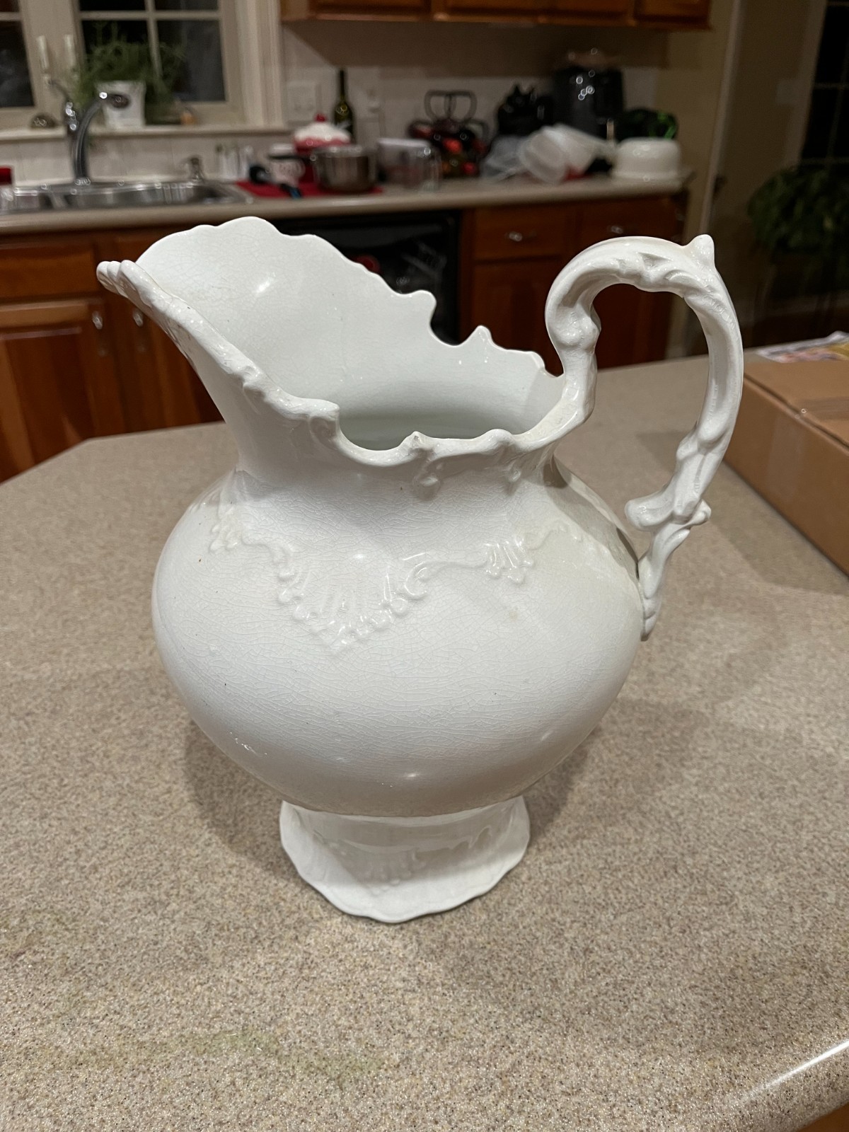 Vintage 1907 Semi vitreous porcelain pitcher