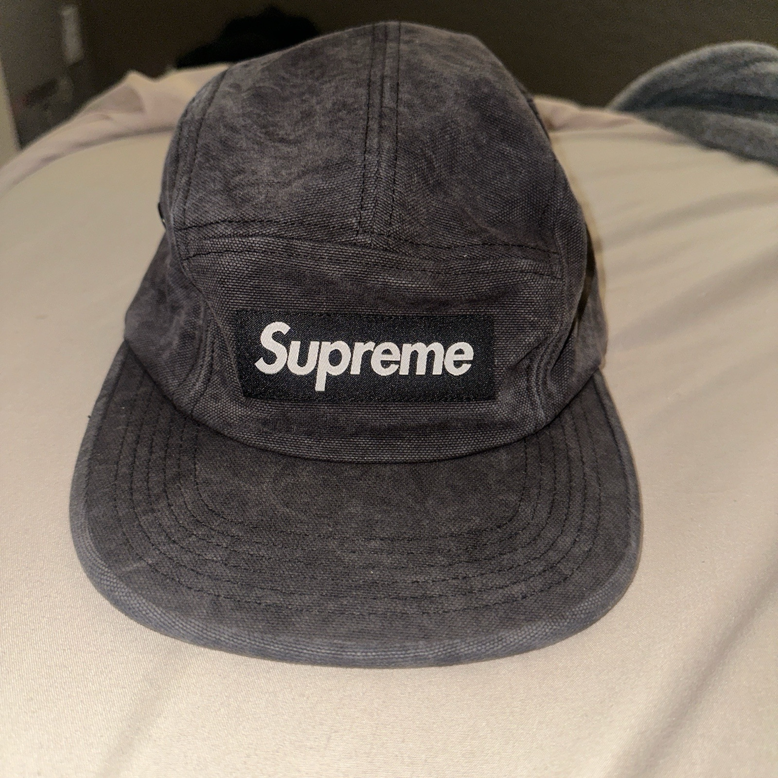 VDAY SALE Supreme Washed Chino Twill Camp Cap Grey Cotton Pre-Owned VDAY SALE Supreme Washed Chino Twill Camp Cap Grey Cotton Pre-Owned
