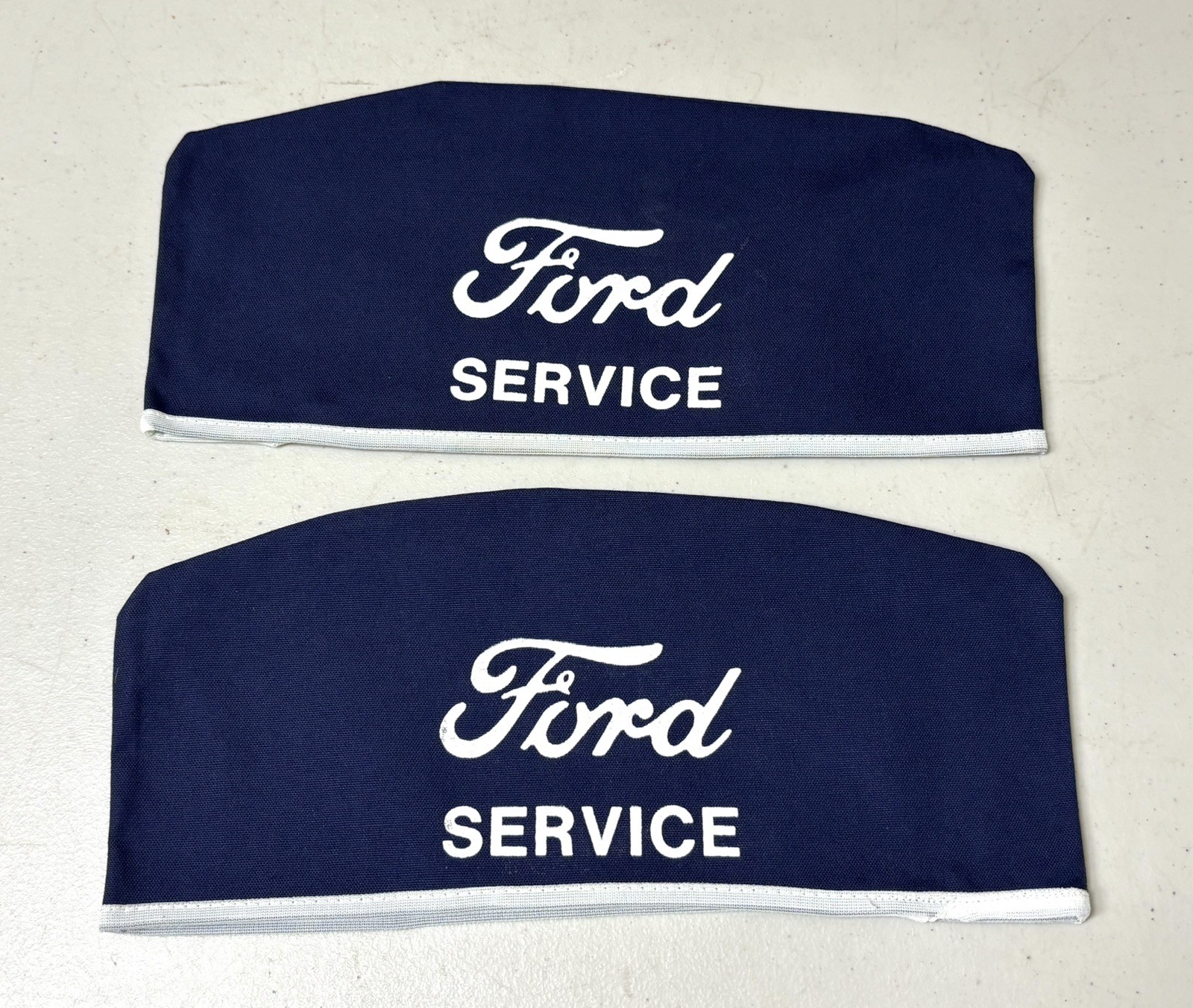VTG Ford Service Mechanic\'s Uniform Cap Hat Deadstock Lot Of 2 Large Rare