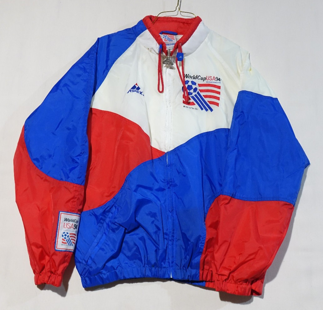 Vintage 1994 World Cup USA Apex One Windbreaker Jacket  Large Soccer Blokecore
