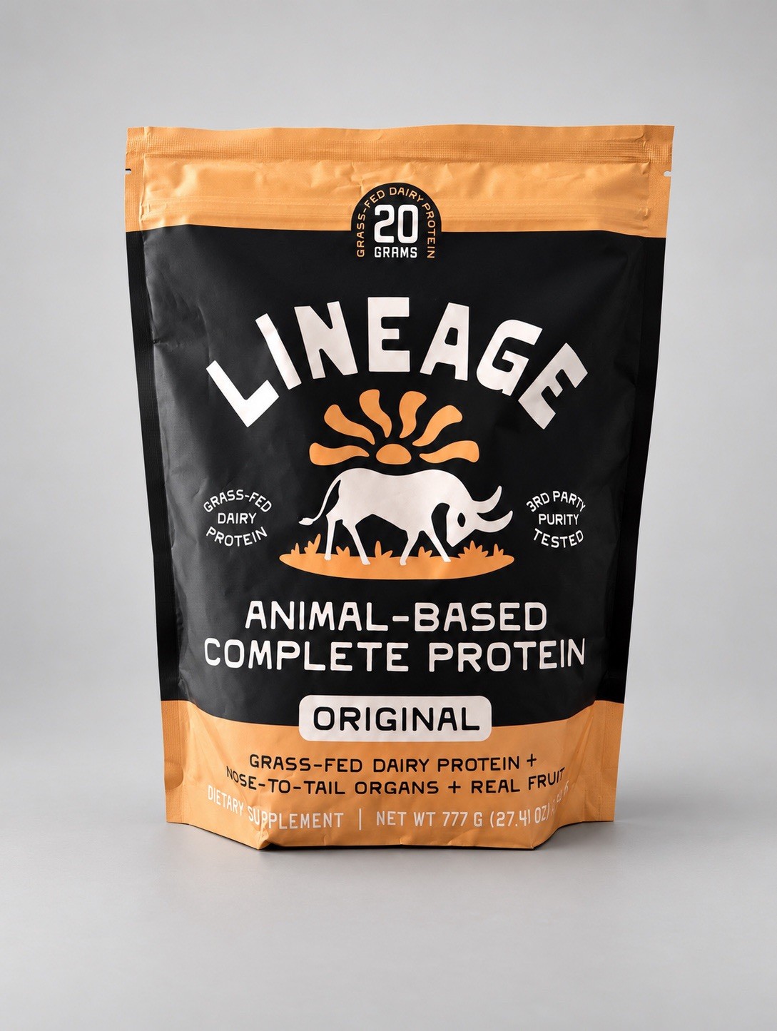 Lineage Provisions Grass Fed Beef Protein Powder - Original, 27.41 oz 1.71 LBS. Lineage Provisions Grass Fed Beef Protein Powder - Original, 27.41 oz 1.71 LBS.