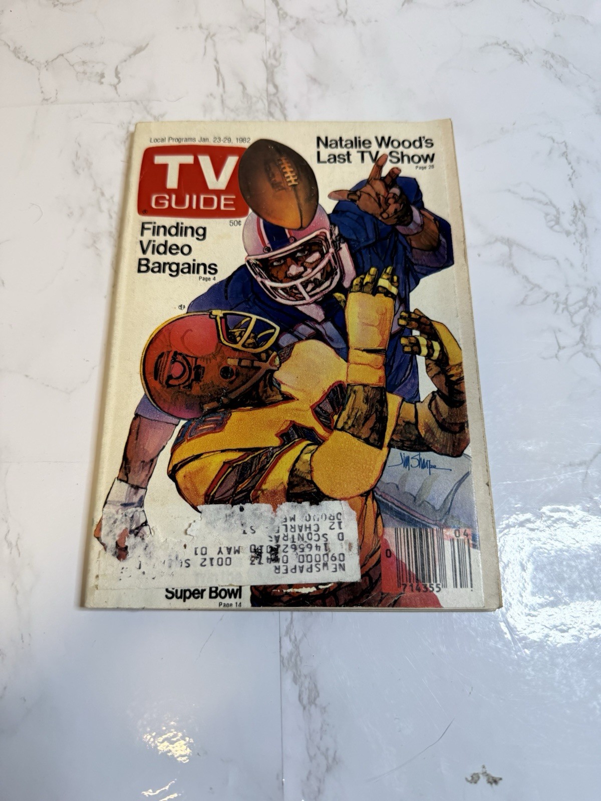 TV GUIDE 1982 January 23-29 Super Bowl Natalie Woods  vintage magazine