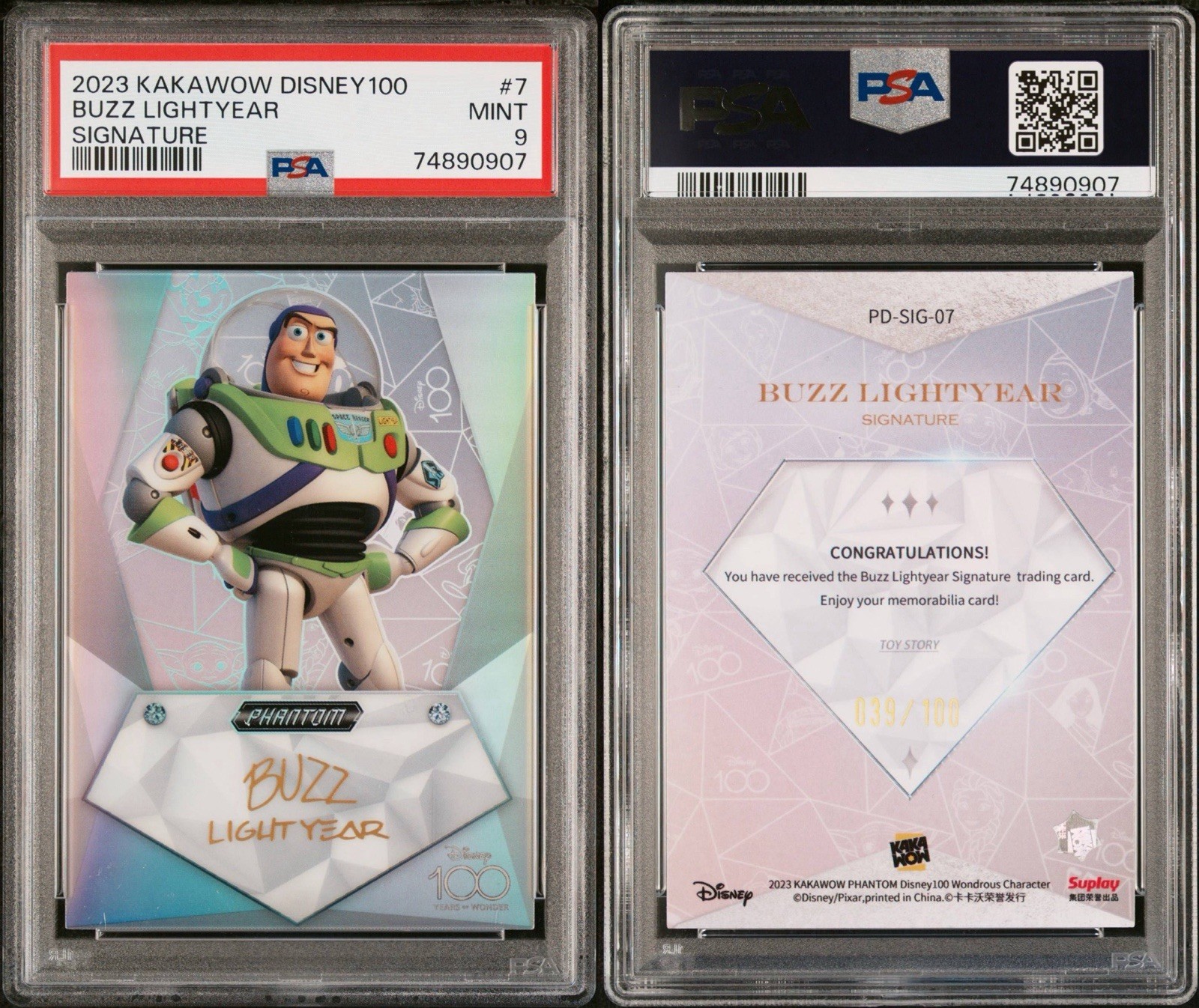 2023 Kakawow Disney 100 Wondrous Character Signature Buzz Lightyear /100 PSA 9 2023 Kakawow Disney 100 Wondrous Character Signature Buzz Lightyear /100 PSA 9
