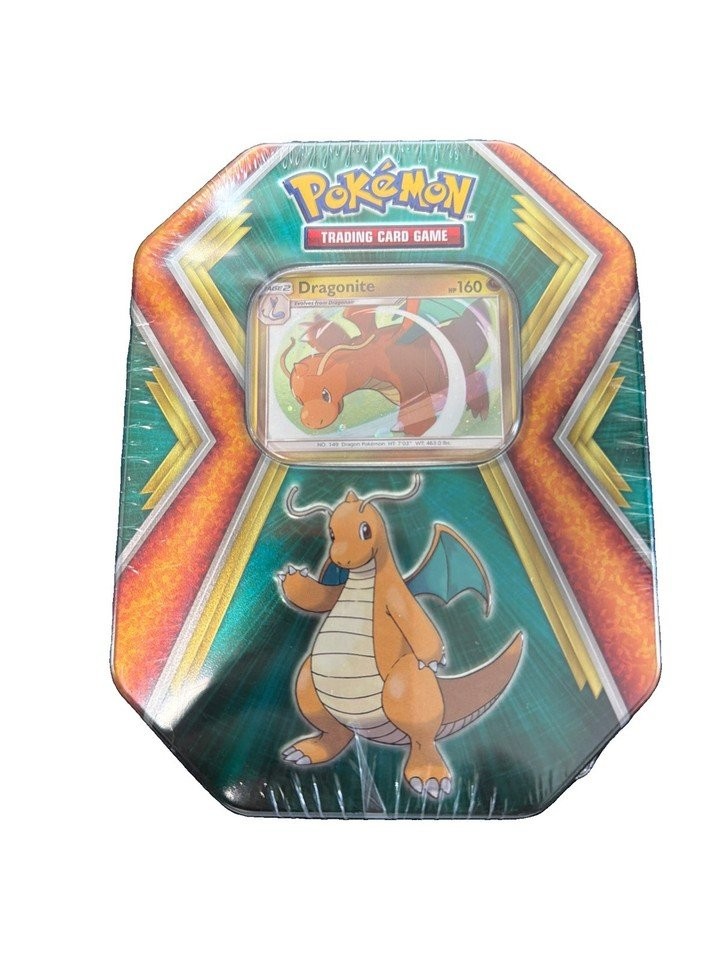 Brand New Sealed English Dragonite Dragons Tin w/ 10 Mini 3-Card Booster Packs