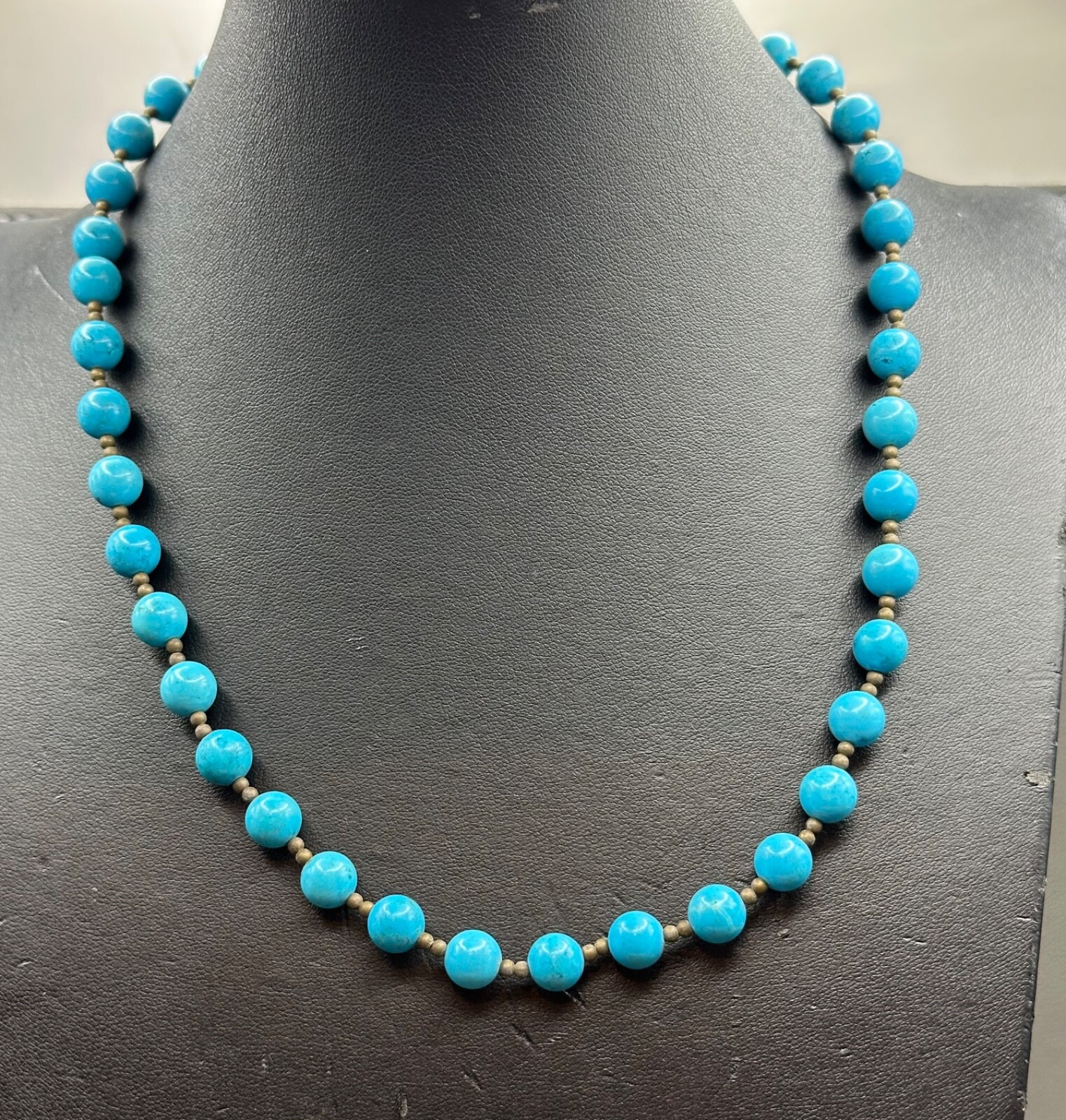 Wonderful Nishapur natural blue turquoise stone unique turquoise beads necklace