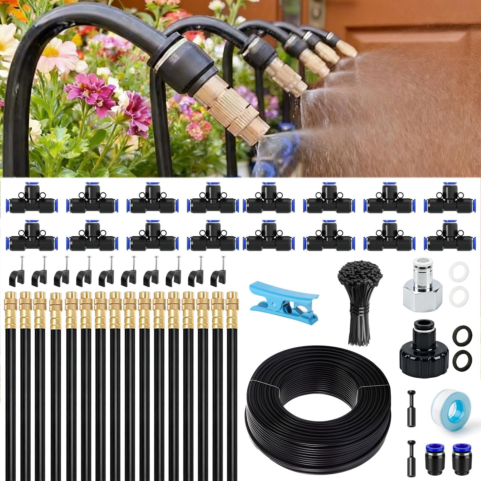 Lawn & Garden Watering Equipment,360° Adjustable Drip Irrigation System,50 ft...
