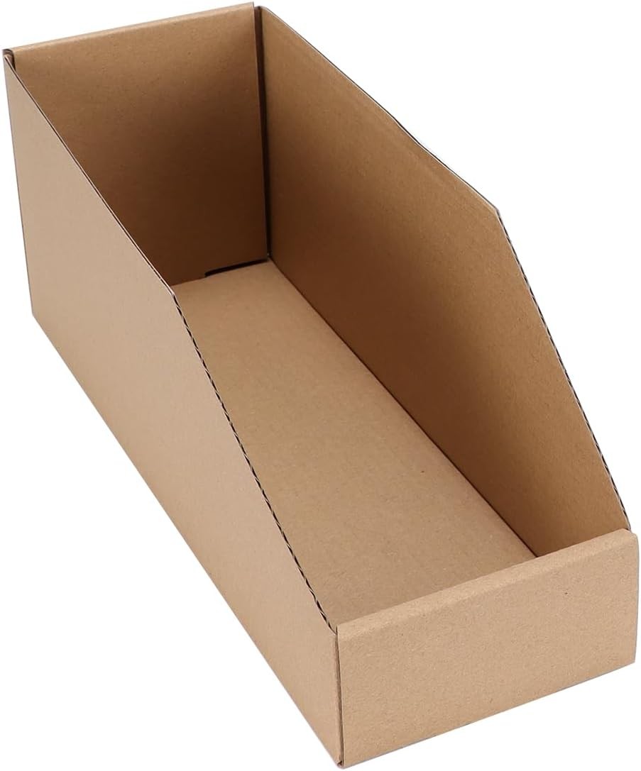 EXYGLO Cardboard Storage Bins 35 Pack 12x4x4.5 Inch Cardboard Boxes Corrugate... EXYGLO Cardboard Storage Bins 35 Pack 12x4x4.5 Inch Cardboard Boxes Corrugate...