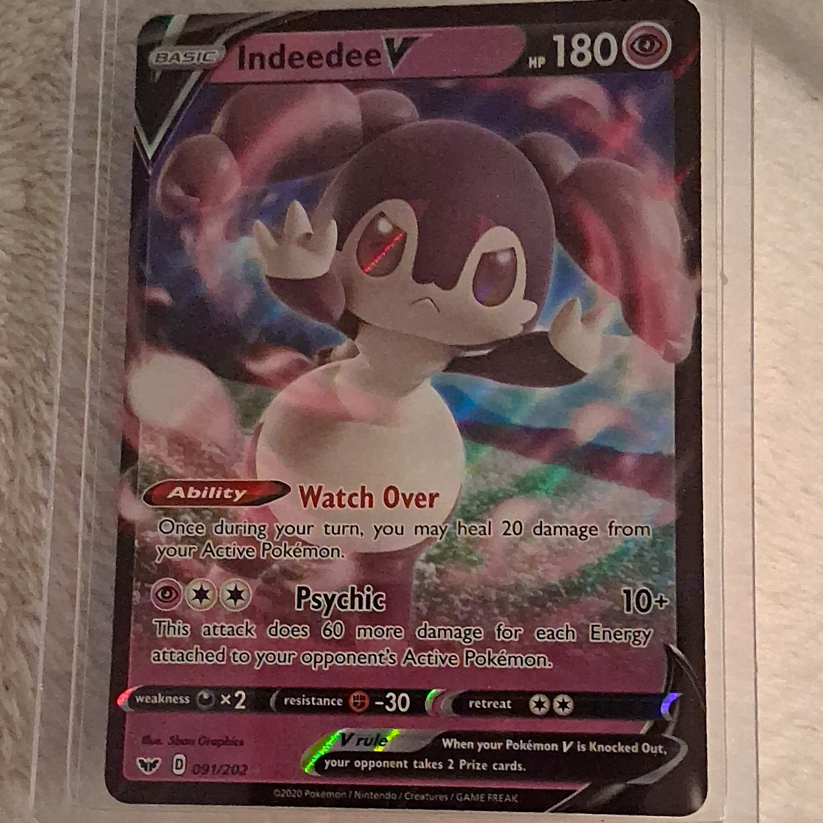 The Pokémon Company Indeedee V Swsh01 Ultra Rare Holo ENG 091/202 180HP FA