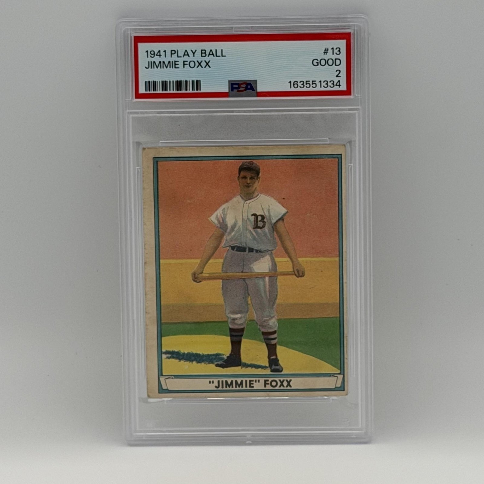 1941 Play Ball Jimmie Foxx #13 PSA 2 Boston Red Sox MLB HOF Card Vintage