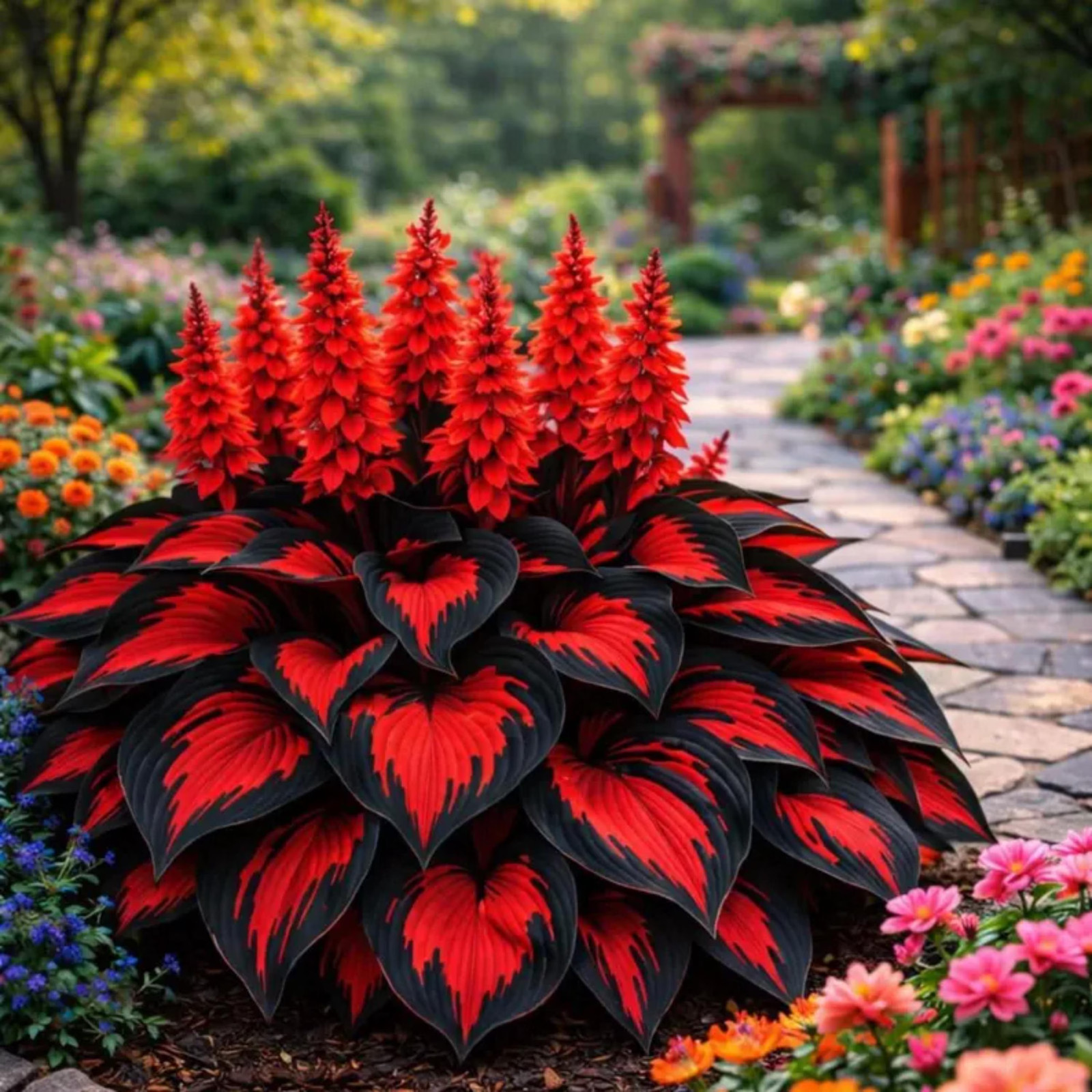 300+ Mixed Red Hosta Seeds – Rare Shade Garden Ground Cover