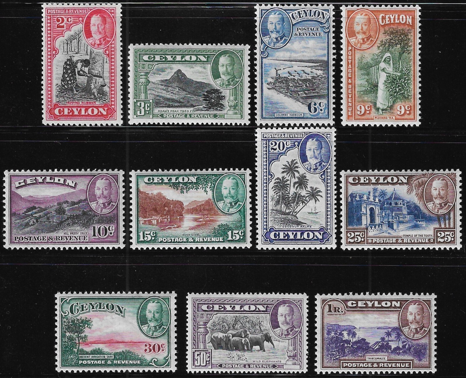 Ceylon #264-74 M/NH VF Post Office Fresh Set
