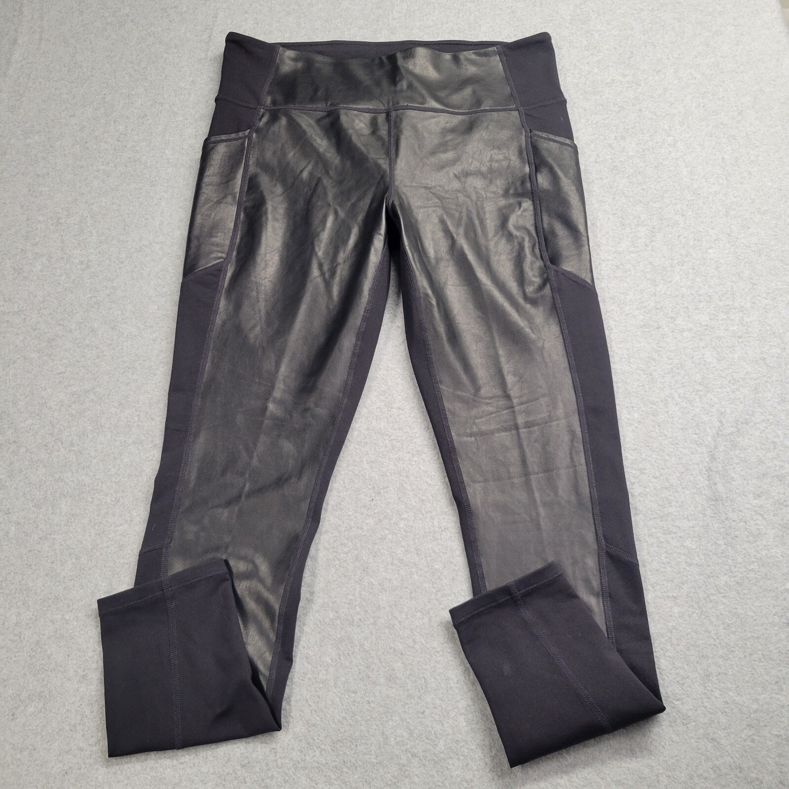 Athleta Gleam Chaturanga Leggings Tight Pants Black Womens Large Workout Gym