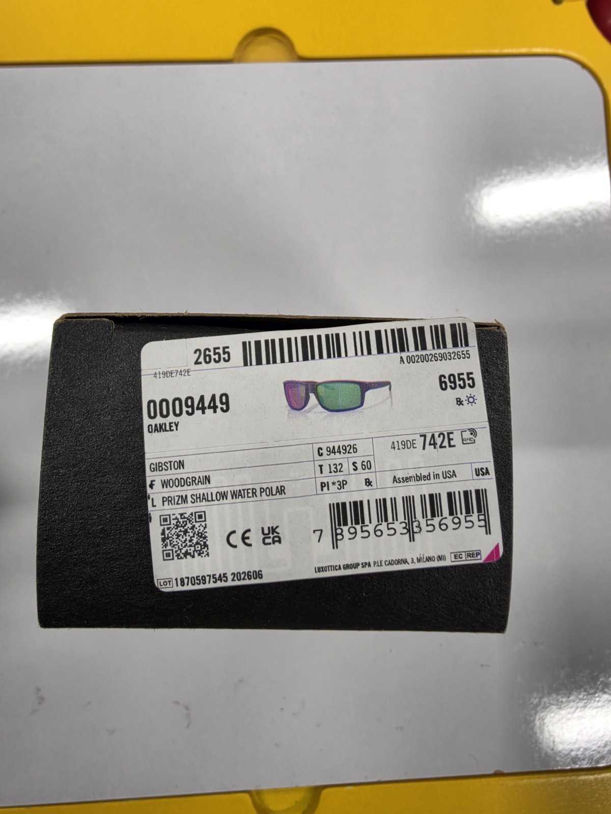 Oo9449 Oakley Ginston Woodgrain Pri? Shallow Water Polarized Sunglasses New Box