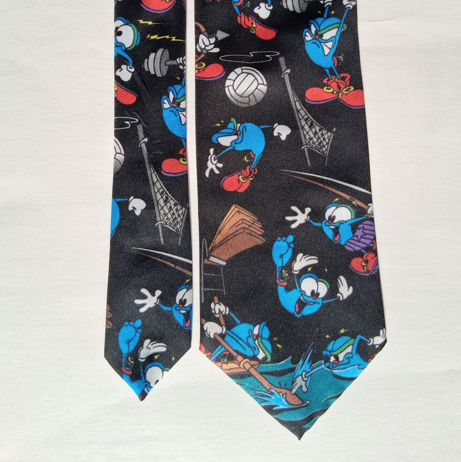Vintage 1996 Atlanta Olympics Mascot Izzy Necktie Black Multisport Ralph Marlin