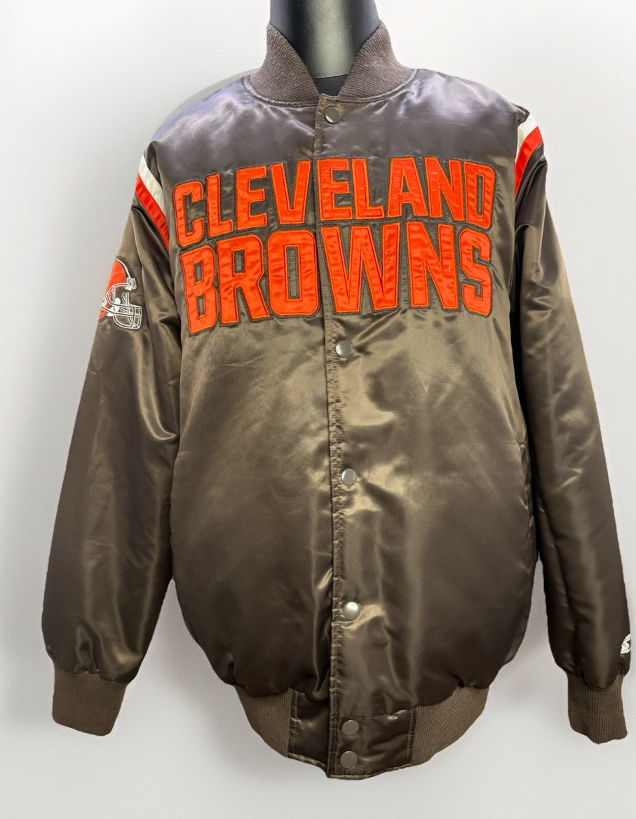 Starter Vintage Cleveland Browns NFL Satin Jacket Mens Size XXL 2XL Starter Vintage Cleveland Browns NFL Satin Jacket Mens Size XXL 2XL