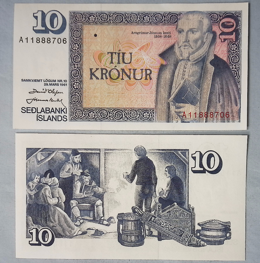 1961-1986 Iceland 10 Kronur Banknote P# 48 UNC Consecutive Serial #s Available
