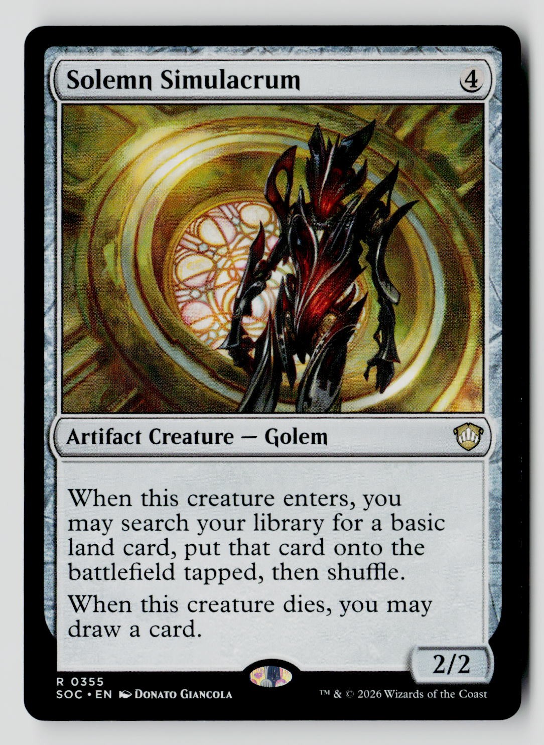 Solemn Simulacrum 355 R MTG SOC NM