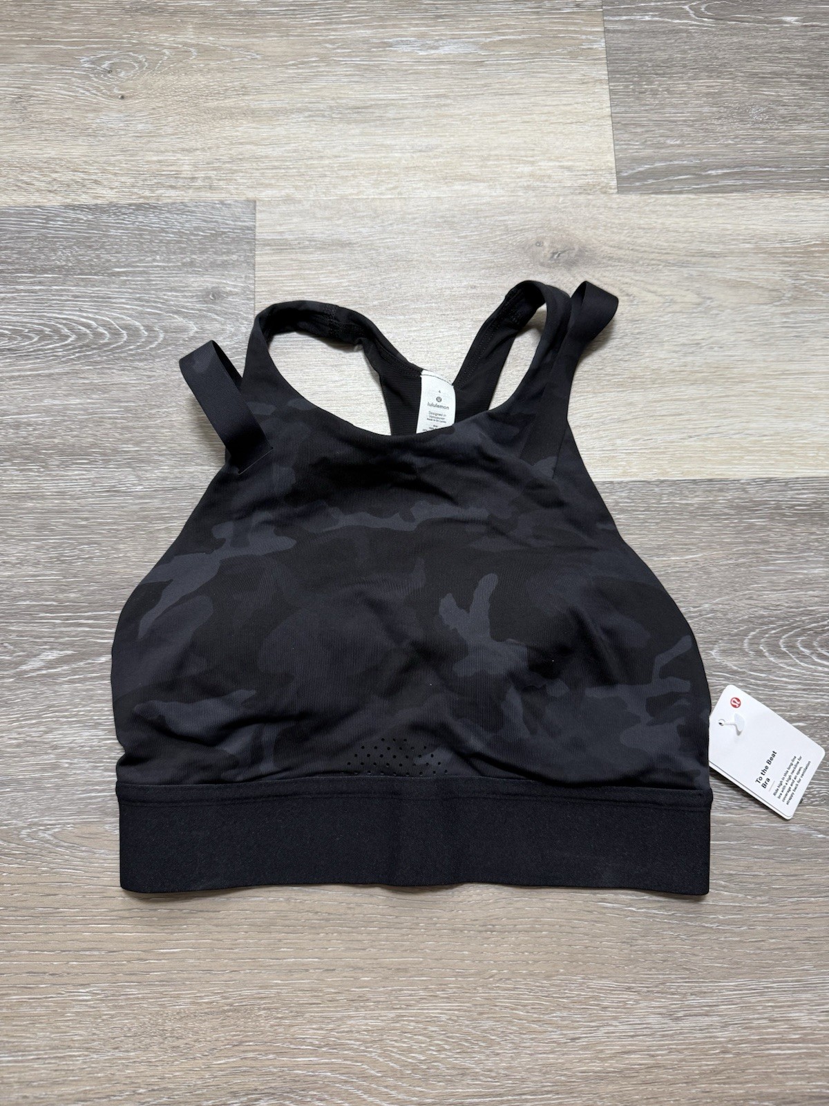 Lululemon To The Beat Bra - Incognito Camo Grey / Size 6