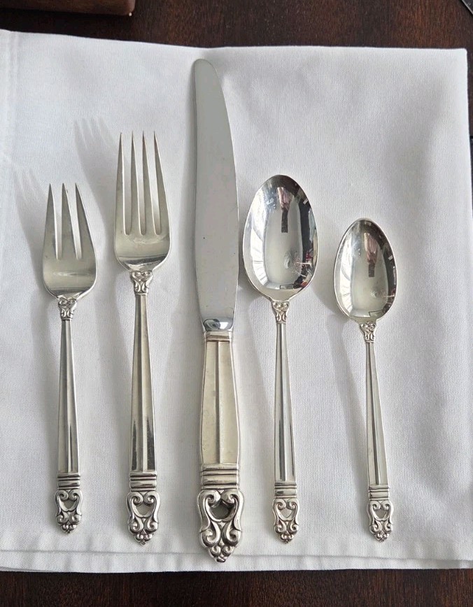 Estate Sale - International Royal Danish Sterling 5 Piece Dinner Place Setting