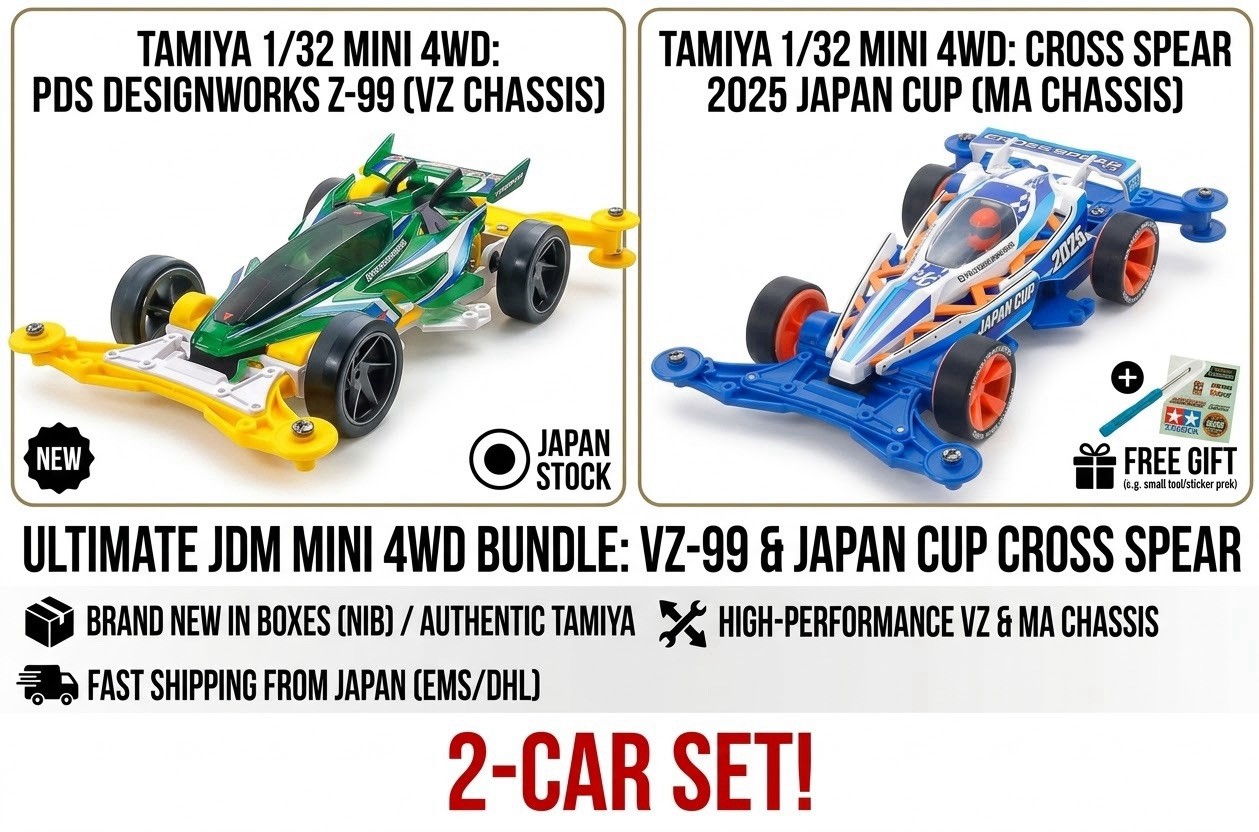 Tamiya 1/32 Mini 4WD Ray Spear & Cross Spear 2025 Japan Cup 2-Car Set NIB Tamiya 1/32 Mini 4WD Ray Spear & Cross Spear 2025 Japan Cup 2-Car Set NIB