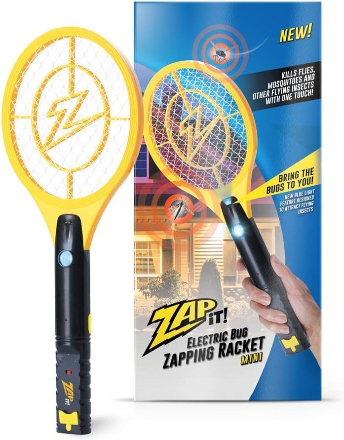 Zap It Rechargeable Mini Bug Zapper Racket Mosquito Fly Killer Indoor Outdoor
