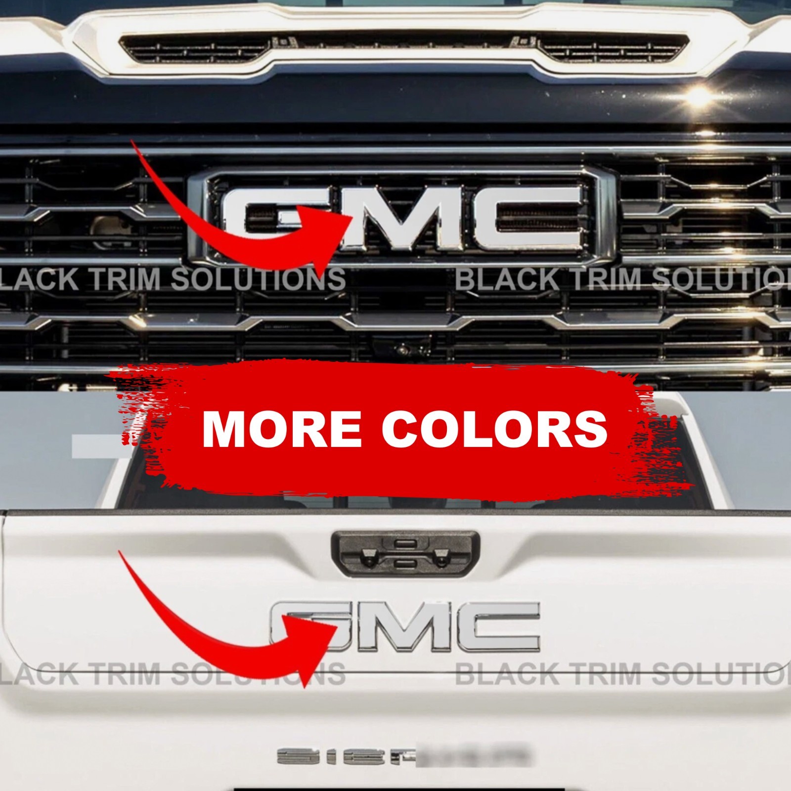 For 2022-2024 Gmc Sierra 1500 COLOR Overlay DECAL x2 for Front Rear Emblem 2023