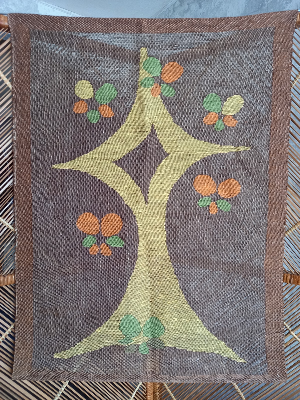 Finnish Textile Helmi Vuorelma Vintage Transparent Weave Woven Wall Art