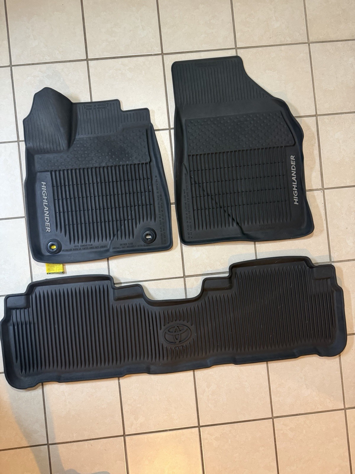 2014-2019 Toyota Highlander Oem All Weather Factory Floor Mats Genuine