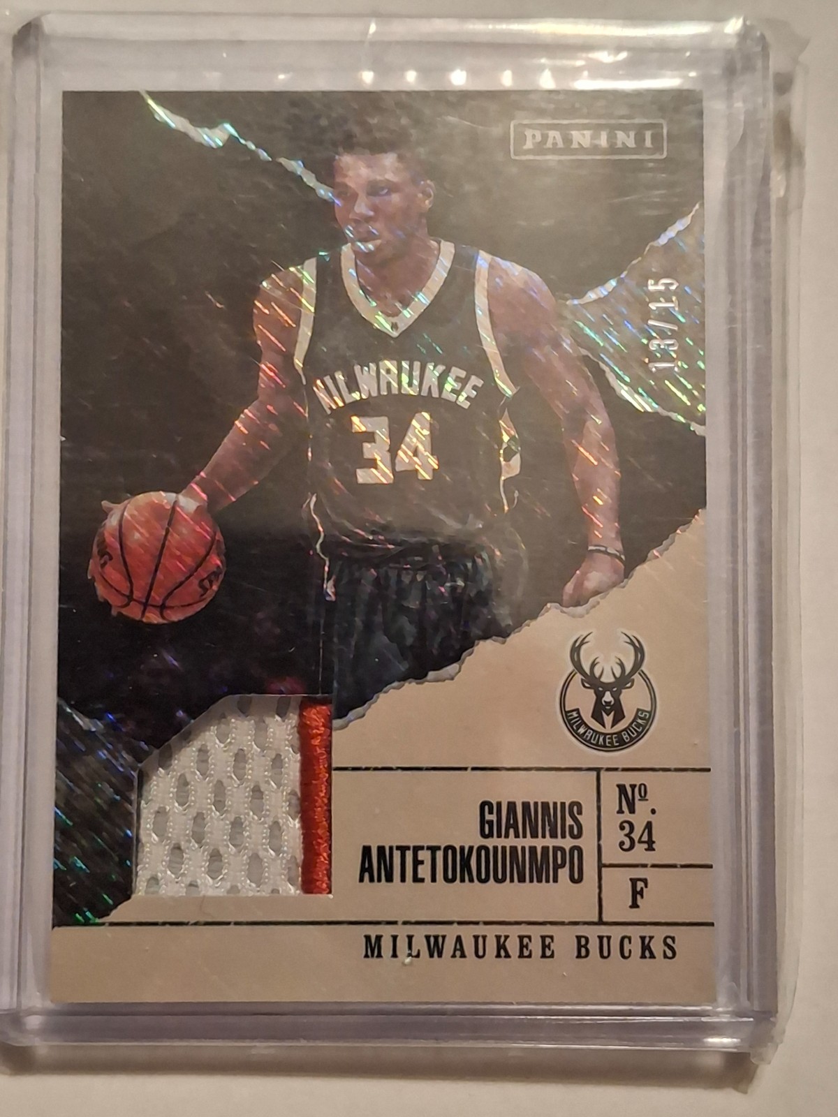 2017 Panini Father\'s Day Giannis Antetokounmpo 3 Color Patch SSP /15 Bucks #BK1 2017 Panini Father\'s Day Giannis Antetokounmpo 3 Color Patch SSP /15 Bucks #BK1