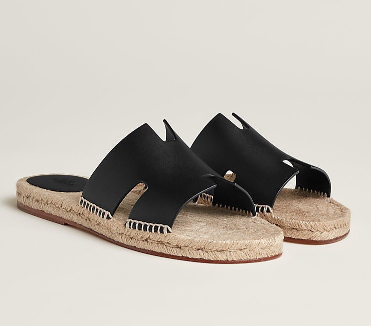 Authentic Hermès Antigua Sandals Black Leather EU 41 Men’s $750