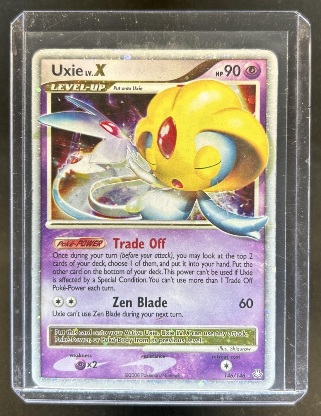 2008 Pokemon Diamond & Pearl Legends Awakened Uxie LV.X Holo #146/146