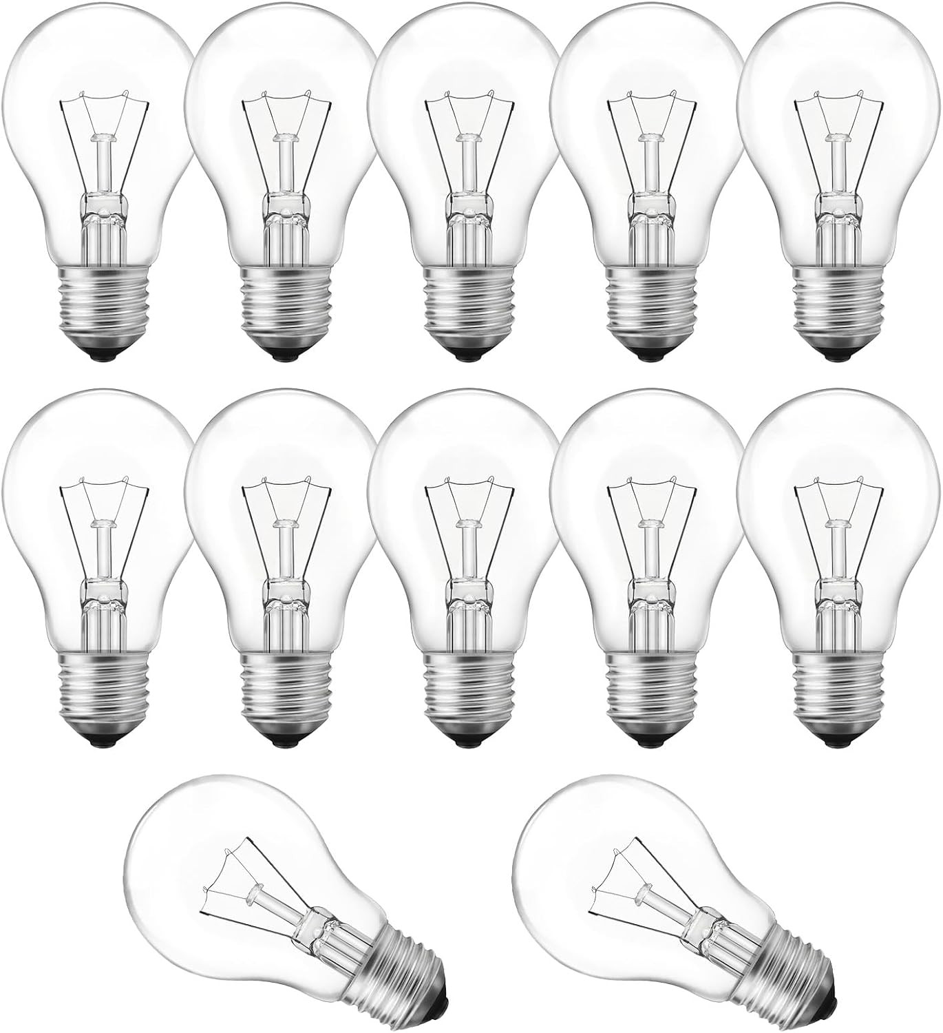 12-Pack 60 Watt Incandescent Light Bulbs, A19 E26 Incandescent Bulb