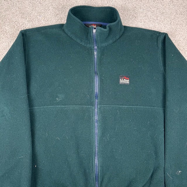 Vintage LL Bean Full Zip Fleece Jacket Mens Large Green Made In USA Pockets Vintage LL Bean Full Zip Fleece Jacket Mens Large Green Made In USA Pockets