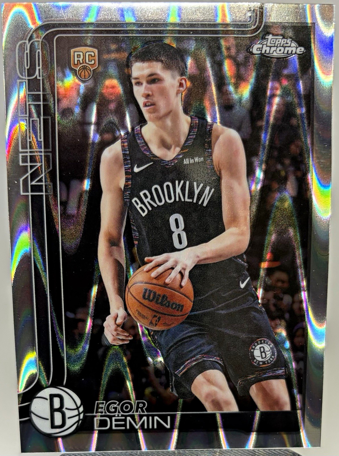 2025-2026 Topps Chrome Update Egör Demin Raywave #158 Brooklyn Nets Rookie RC
