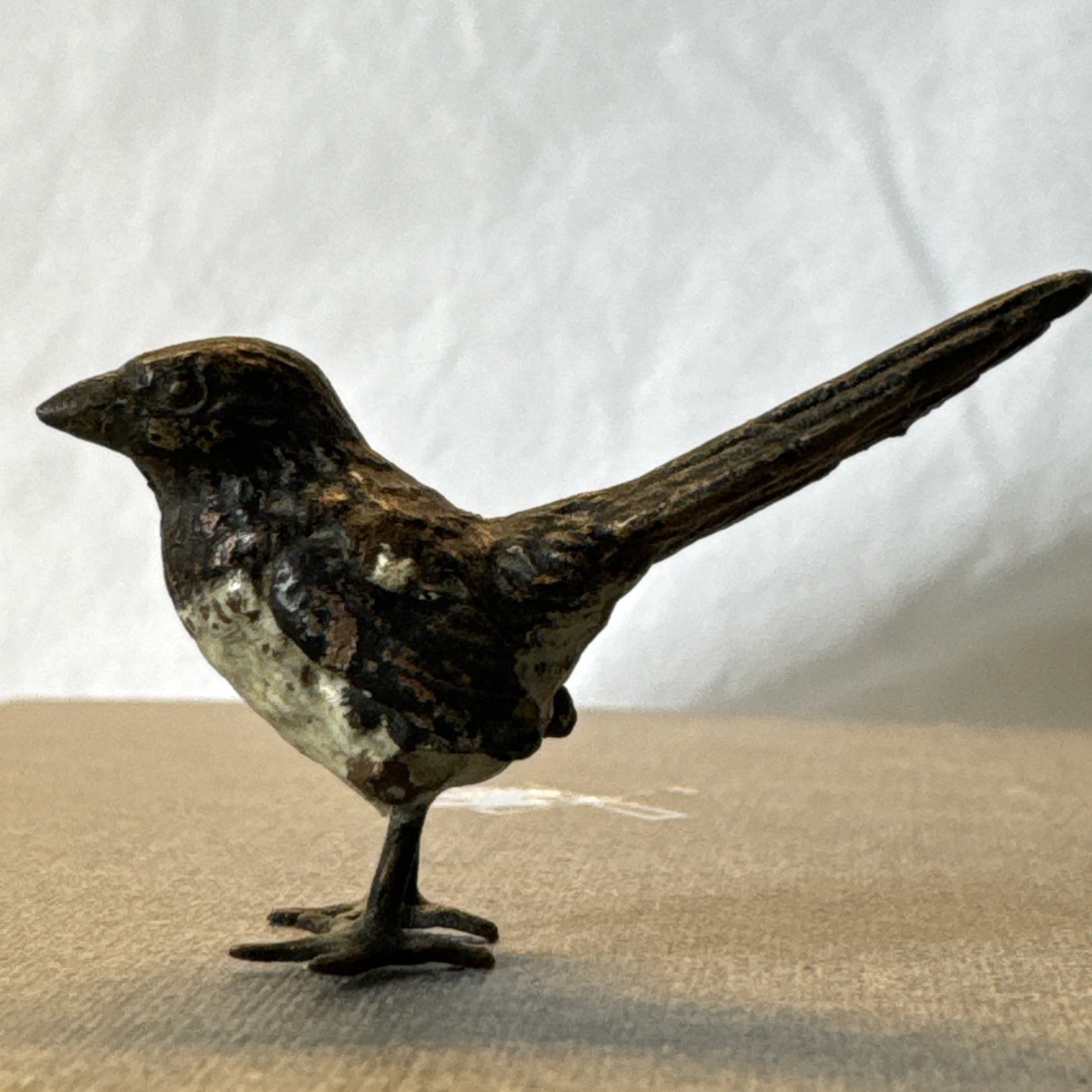 Antique Austrian Vienna Cold Painted Bronze magpie bird figure Bergman style #1