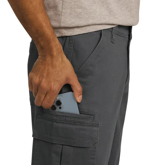 Wrangler Men\'s Cotton Cargo Short, Size 36 Gray