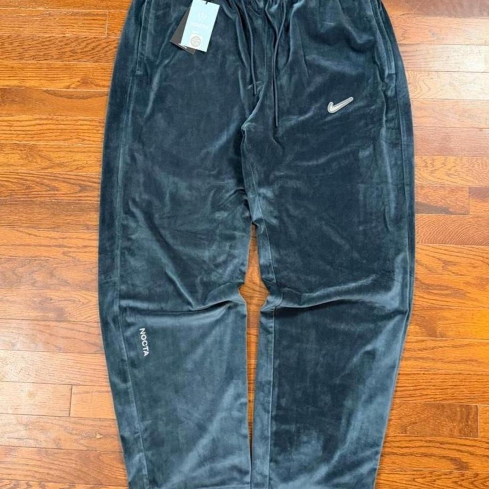 Nike x NOCTA Drake Swarovski Velour Track Pants Blue Mens L NWT Nike x NOCTA Drake Swarovski Velour Track Pants Blue Mens L NWT