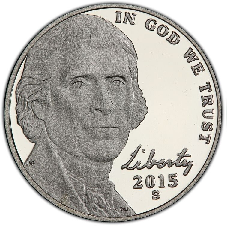 2015 S Proof Jefferson Nickel, Nickel From a Proof Set 2015 S Proof Jefferson Nickel, Nickel From a Proof Set